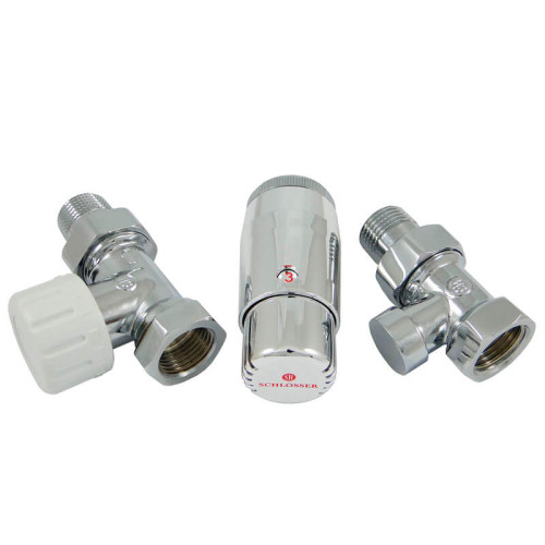 Комплект подключения SCHLOSSER STANDARD MINI 1/2" прямой хром с термоголовкой MINI