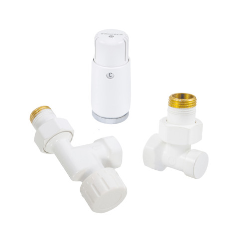 Комплект подключения SCHLOSSER STANDARD MINI 1/2" осевой белый с термоголовкой MINI