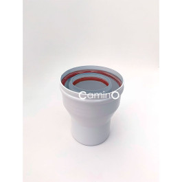 Муфта переходная Camino для дымохода 60/100-80/125 мм хомут-раструб