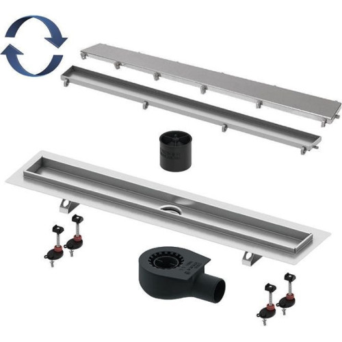 Комплект TECE TECElinus 700 мм для монтажа дренажного канала 2 в 1 для плитки tile и steel Хром матовый 15103079