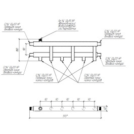 Коллектор нержавеющий модульный Gidruss MKSS-40-4D до 40 кВт 3/4" 4 контура