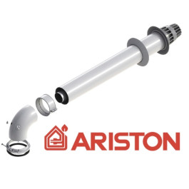 Комплект коаксиальный оригинальный дымоход для котла Ariston d60/100-1000мм гориз.