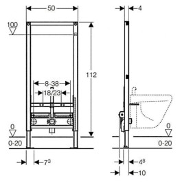 Инсталляция для подвесного биде Geberit Duofix (111.520.00.1)