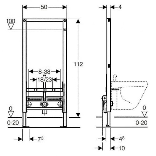 Инсталляция для подвесного биде Geberit Duofix (111.520.00.1)