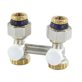 Узел нижнего подключения прямой, для двухтрубных систем, компактный, 1/2"M x 3/4"E Giacomini арт. R387LX012