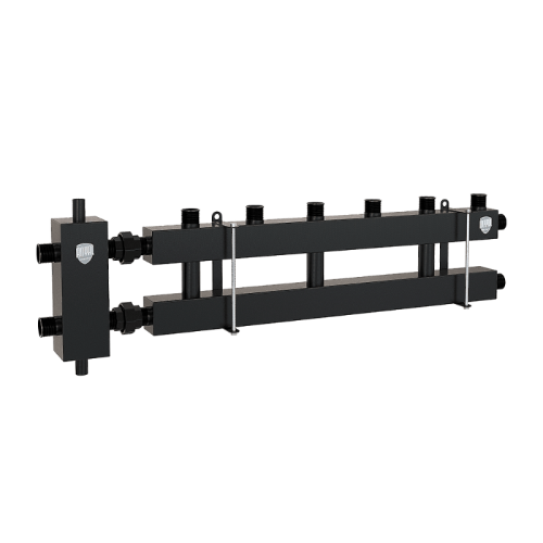 Блок коллекторный на 3(4) выхода, стрелка 60 кВт, в комплекте с кронштейнами Блок коллекторный на 3(4) выхода, стрелка 60 кВт, в комплекте с кронштейнами