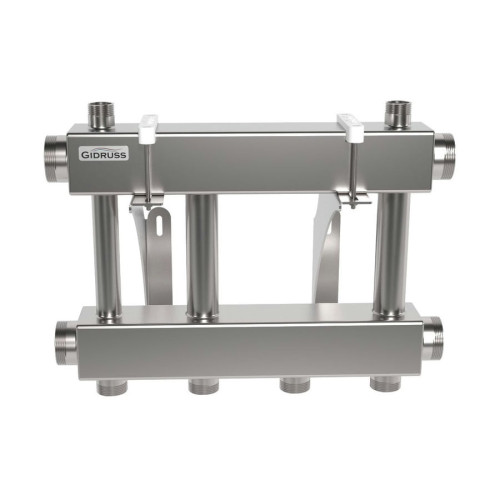 Коллектор нержавеющий модульный Gidruss MKSS-250-2х32 до 250 кВт 2" 2 контура