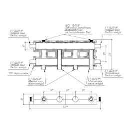 Коллектор модульный Gidruss MK-60-3D.EPP до 60 кВт 1" 3 контура EPP термоизоляция