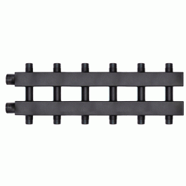 Коллектор Warme WKD.140.К.3+3 Дублер компакт (черная сталь) на 6 контуров 90-140 кВт