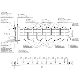 Коллектор нержавеющий Gidruss BMSS-150-11DU до 150 кВт 1 1/2" 11 контуров
