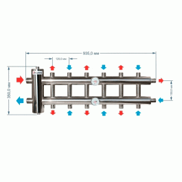 Коллектор из нержавейки с гидрострелкой 60 кВт ПроксиТерм GSK 25-7