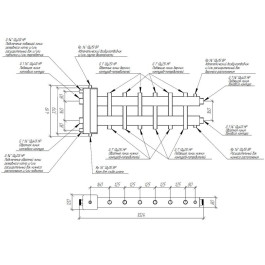 Коллектор нержавеющий Gidruss BMSS-150-7DU до 150 кВт 1 1/2" 7 контуров