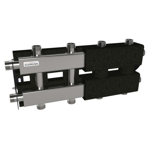 Коллектор нержавеющий модульный Gidruss MKSS-60-5DU EPP до 60 кВт 1" 5 контуров EPP термоизоляция