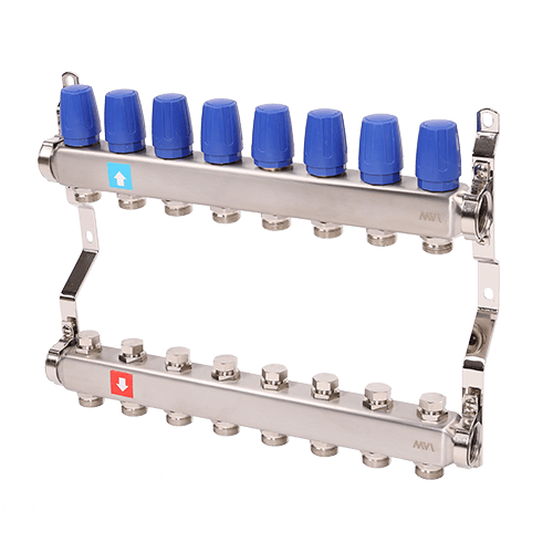 Коллектор в сборе без расходомеров MVI 1"х3/4"ЕК 8 выходов
