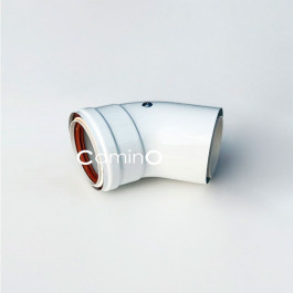 Угол 45° Camino утеплённый для дымохода 80 мм раструб-хомут