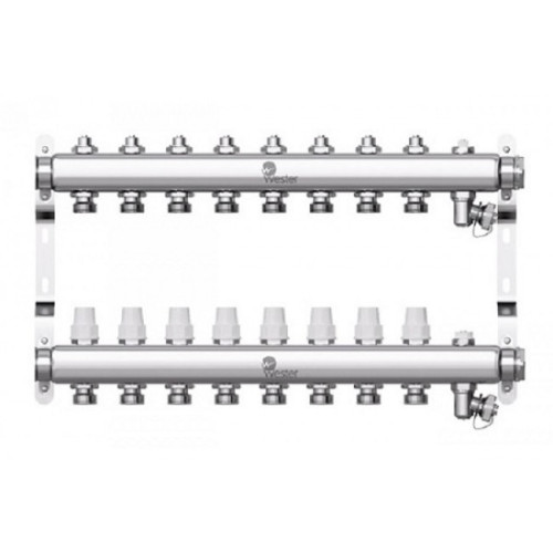 Коллектор с регулирующими вентилями Wester W903 1"x3/4" 8 контуров