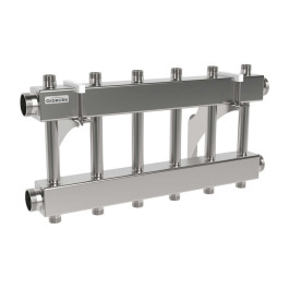 Коллектор нержавеющий модульный Gidruss MKSS-250-6DU до 250 кВт 2" 6 контуров