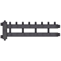 Коллектор с гидроразделителем Warme WKD.R.122.4+1 Дублер рядный (черная сталь) на 5 контуров до 122 кВт