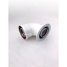 Угол 90° стартовый Camino для дымохода 60/100 мм раструб-хомут