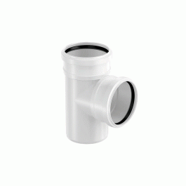 Тройник канализационный двухраструбный Uponor Decibel 75/75мм 90° (арт.1000220)