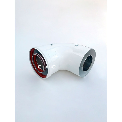 Угол 90° Camino для дымохода 80/125 мм раструб-хомут Угол 90° Camino для дымохода 80/125 мм раструб-хомут