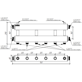 Коллектор модульный Gidruss MK-150-3х25 до 150 кВт 1 1/2" 4 контура