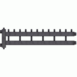 Коллектор с гидроразделителем Warme WKD.R.122.6+1 Дублер рядный (черная сталь) на 7 контуров до 122 кВт