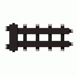 Коллектор с гидроразделителем Warme WKD.R.85.К.2+2+1 (черная сталь) Дублер компакт на 5 контуров до 85 кВт