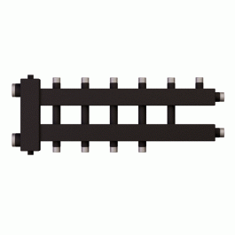 Коллектор с гидроразделителем Warme WKD.R.85.К.3+2+1 (черная сталь) Дублер компакт на 6 контуров до 85 кВт