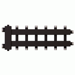 Коллектор с гидроразделителем Warme WKD.R.85.К.3+3+1 (черная сталь) Дублер компакт на 7 контуров до 85 кВт