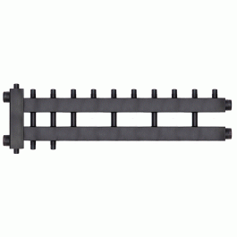 Коллектор с гидроразделителем Warme WKD.R.85.К.5+1+1 (черная сталь) Дублер компакт на 7 контуров до 85 кВт