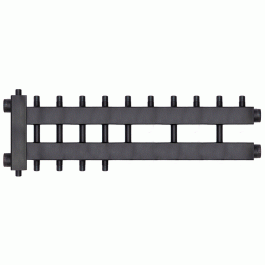 Коллектор с гидроразделителем Warme WKD.R.85.К.5+2+1 (черная сталь) Дублер компакт на 8 контуров до 85 кВт