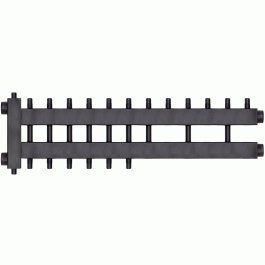 Коллектор с гидроразделителем Warme WKD.R.85.К.6+3+1 (черная сталь) Дублер компакт на 10 контуров до 85 кВт