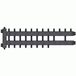 Коллектор с гидроразделителем Warme WKD.R.85.К.6+4+1 (черная сталь) Дублер компакт на 11 контуров до 85 кВт