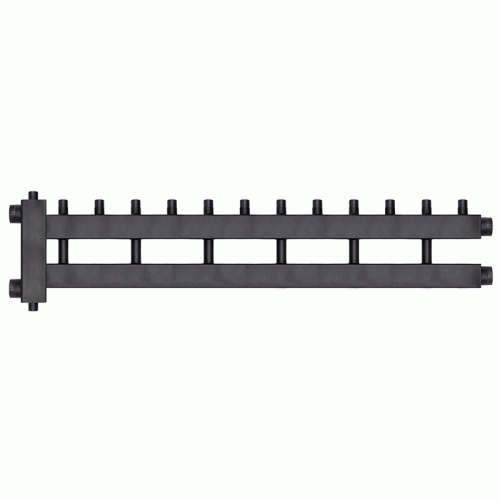 Коллектор с гидроразделителем Warme WKD.R.85.6+1 (черная сталь) на 7 контуров до 85 кВт