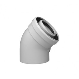 Коаксиальный отвод Baxi полипропиленовый 45 , диам. 60/100 мм, HT (KHG71405981-)