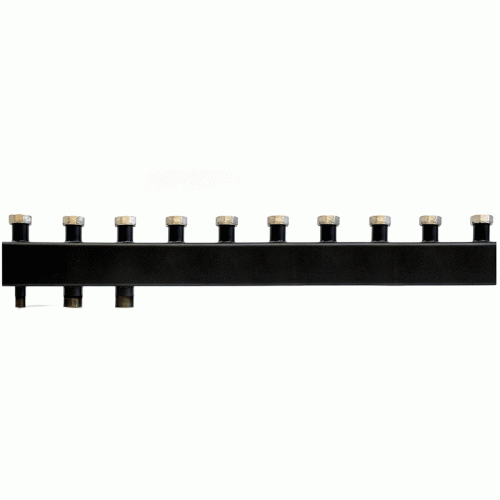 Коллектор Warme WKS85.5F (черная сталь) на 5 контуров до 85 кВт с накидными гайками 1 1/2" Коллектор Warme WKS85.5F (черная сталь) на 5 контуров до 85 кВт с накидными гайками 1 1/2"