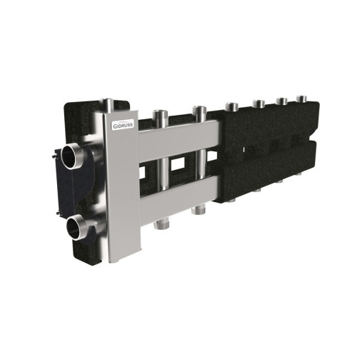 Коллектор нержавеющий Gidruss BMSS-80-7DU EPP до 80 кВт 1 1/4"-1" 7 контуров EPP термоизоляция Коллектор нержавеющий Gidruss BMSS-80-7DU EPP до 80 кВт 1 1/4"-1" 7 контуров EPP термоизоляция