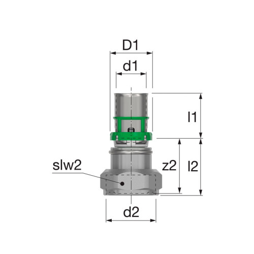 Пресс муфта с НГ гайкой COMAP 20х3/4" мм под евроконус