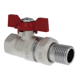 Кран шаровой V&G Valogin 3/4" с полусгоном ВР/НР резьба, ручка бабочка