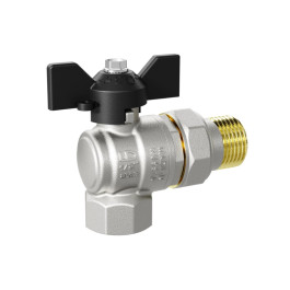 Кран шаровой угловой LD с американкой ВР/НР резьба 1" ручка-бабочка