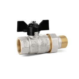 Кран шаровой LD с американкой резьба 3/4" ручка-бабочка