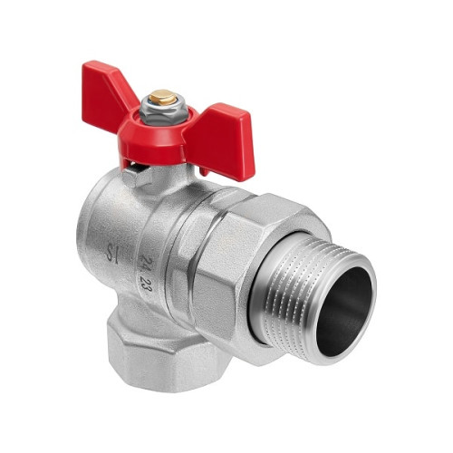 Кран шаровой угловой с американкой Smart Install 1/2" ВР/НР резьба ручка-бабочка Кран шаровой угловой с американкой Smart Install 1/2" ВР/НР резьба ручка-бабочка