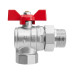 Кран шаровой угловой с американкой Smart Install 3/4" ВР/НР резьба ручка-бабочка Кран шаровой угловой с американкой Smart Install 3/4" ВР/НР резьба ручка-бабочка