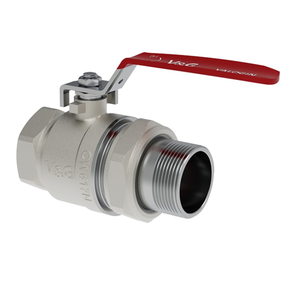 Кран шаровой V&G Valogin 1 1/2" с полусгоном ВР/НР резьба, ручка рычаг
