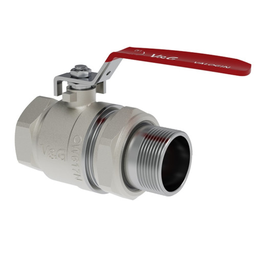 Кран шаровой V&G Valogin 1 1/2" с полусгоном ВР/НР резьба, ручка рычаг