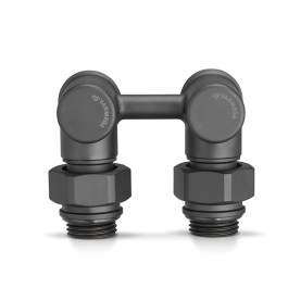 Узел нижнего подключения угловой Varmega 1/2"х3/4"EK, цвет черный