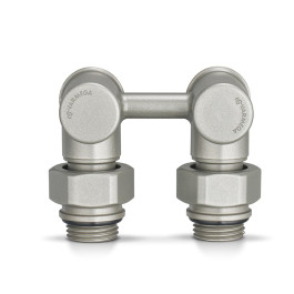 Узел нижнего подключения угловой Varmega 1/2"х3/4"EK, цвет серый