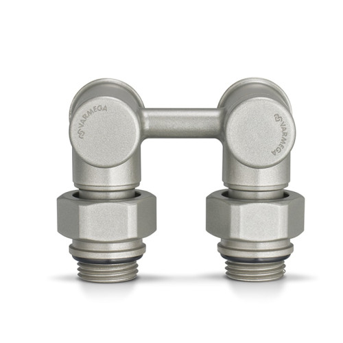 Узел нижнего подключения угловой Varmega 1/2"х3/4"EK, цвет серый Узел нижнего подключения угловой Varmega 1/2"х3/4"EK, цвет серый