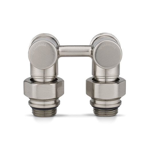 Узел нижнего подключения угловой Varmega 1/2"х3/4"EK, цвет матовый никель